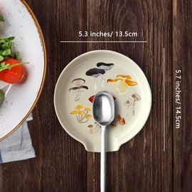 Eghver Mushroom Spoon Rest for Stove Top, Spoon Holder for Kitchen Counter, Utensil Ladle Holder, Spatula Rest, Cute Kitchen Accessories