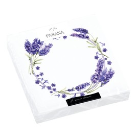 20 Napkins Lavender Wreath on White Flowers Wreath Purple Summer Table Decoration Decoupage Decoupage 33 x 33 cm