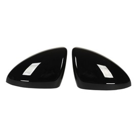 2Pcs Door Mirror Cap Left Right Glossy Black Rearview Mirror Cover Replacement for Chevy Cruze Models 2017‑2019