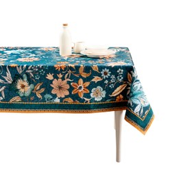 Maison d' Hermine Tablecloth 100% Cotton 140cm x 230cm Decorative Square Easter Tablecloths Washable Table Cover for Home, Wedding, Restaurant, Buffet Party & Camping, Luxury Loft - Spring/Summer