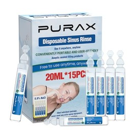 Saline Solution 0.9%,Saline Solution Saline Ampoules,Versatile Normal Saline,Sodium Chloride 0.9% for All Ages,15 Vials 20ml Unit Dose