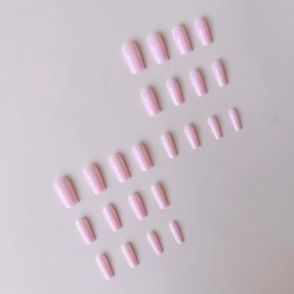 48pcs Square Press On Nails French Tip Fake Toenails Pink False Nails With Design Acrylic Full Cover Glue On Toenails Artificial Nails Glossy Reusable Medium Stick On Nails For Women Manicure Set