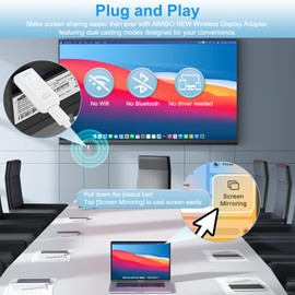 1080P Wireless HDMI Display Adapter,2.4G & 5G Wireless HDMI Screen Mirroring Adapter Extender from Smartphone,Laptop to HDTV/Monitor/Projector,Plug & Play,WiFi Display Dongle Support Airplay/Mircast