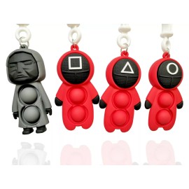 Unbranded Squid Game Game push pop Push Pop Bubble It Sensory Fidget Toys Key&bag chain - Four piece