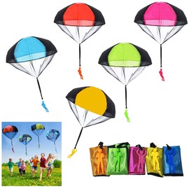 Suprbird Children’s Parachute Toy Children, Pack of 10 Hand Throw Parachutes, Outdoor Flight Toy, Gift for Children, Outdoor Game