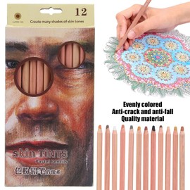 Ejoyous Pastel Pencils for Portraits, 12 Colored Pencil Set Skin Tint Pastel Pencil Portrait Hand Painted Toner, Professional Charcoal Drawing Painting Tool Set, for Painting Illustration