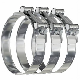 3 Pack - 68mm > 73mm T Bolt Hose Clamps Zinc Turbo Pipe Clips