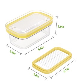 ShineMe Butter Slicer Cutter, Airtight Plastic Butter Dish with Lid, Butter Stick Container with 2pack Forks (280g)
