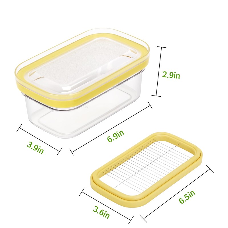 ShineMe Butter Slicer Cutter, Airtight Plastic Butter Dish with Lid,