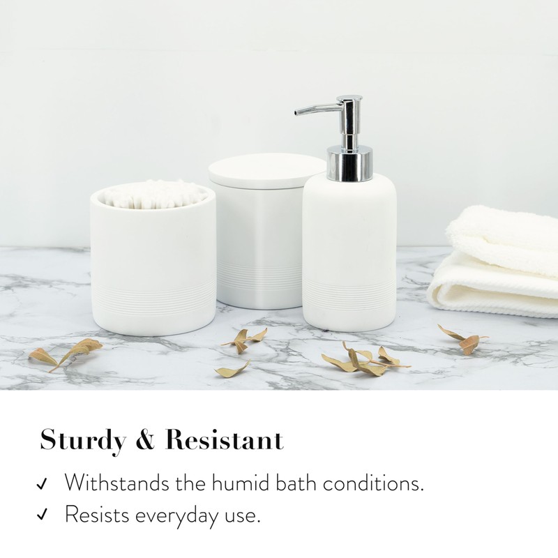 ZCCZ White Bathroom Accessories Set 6 Pieces - Toothbrush Holder,