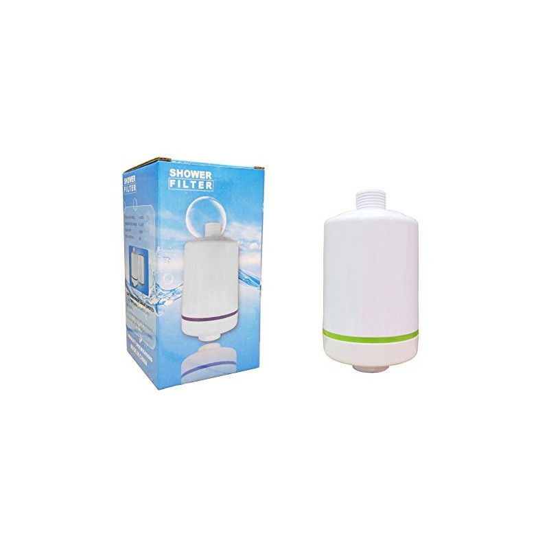 Carbon & KDF Shower Filter by Finerfilters in White -