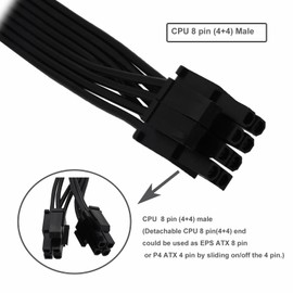 COMeap CPU 8 Pin Extension Cable CPU 8 Pin Female to 8 Pin(4+4) Male EPS 12V Extension for Motherboard (Not PCIe VGA) 33 inch (84 cm)