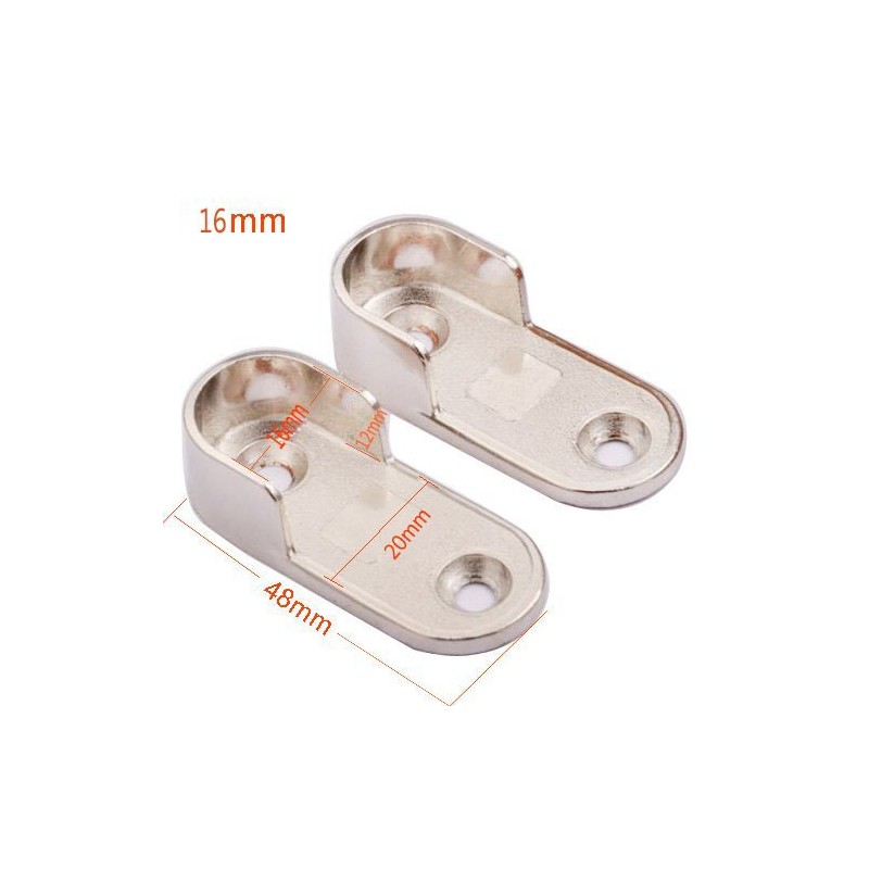 Vientiane Wardrobe Rail Holder,2 Pieces Metal Wardrobe Tube Bearing for