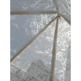 ABULU 5 - Sided Lace - Adorned Large Teepee Tent for Adults: 87" Tall, Indoor/Outdoor - Ready, Indian - Style Design, Ideal for Princess Lace Parties, Weddings, Beach Outings & Picnics (White)