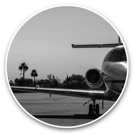 Awesome Vinyl Stickers (Set of 2) 7.5cm (bw) - Luxury Private Jet Airplane Plane Fun Decals for Laptops,Tablets,Luggage,Scrap Booking,Fridges #43156