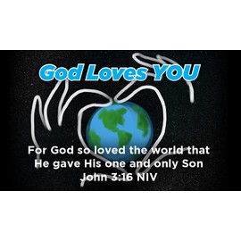 Children's Christian Pass Along Pocket Scripture Cards - God Loves You | John 3:16 | Pack of 25