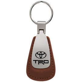 AU-TOMOTIVE GOLD Leather Teardrop Key Fob for Toyota TRD (Brown)