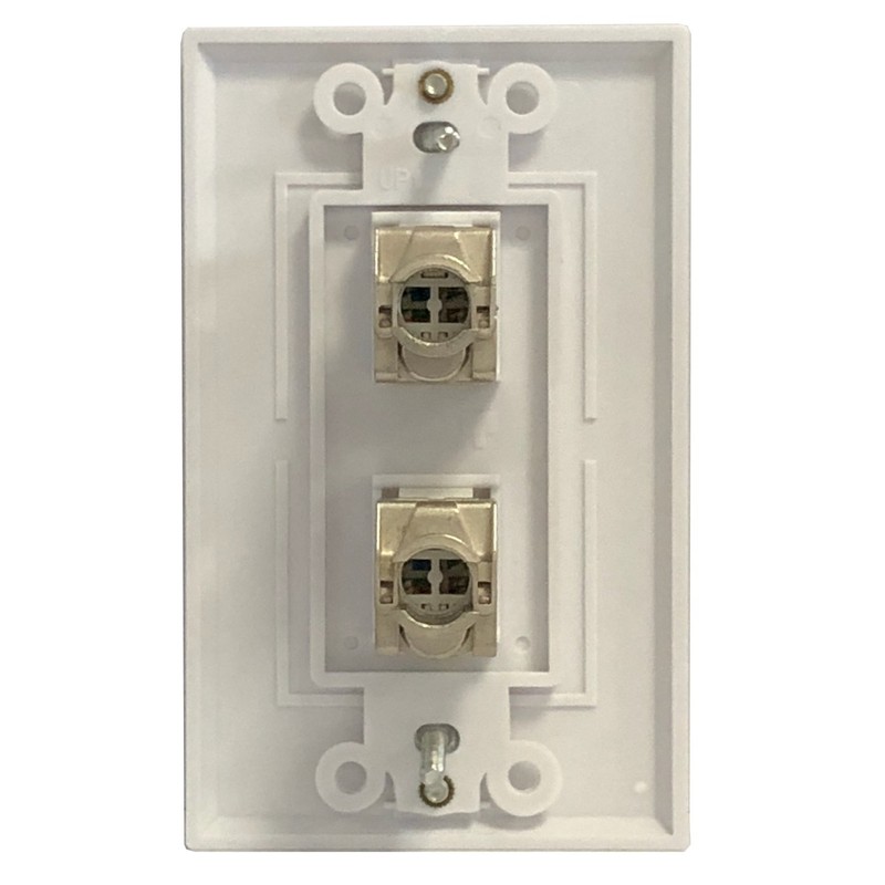 RiteAV CAT 6A 2 Port Shielded Cat6a Punchdown Wall Plate