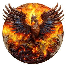 Wooden Puzzle for Adults, 300 Pieces Phoenix Unique Animal Shaped Wooden Puzzle for Adults and Children, Educational Toy, Gifts for Home Decoration, 34.5 x 34.5 cm, B