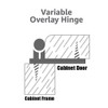 1/2 Inch Overlay Cabinet Door Hinges, Flush Cabinet Hinges, Matte
