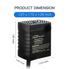 HealSmart 80GPH Submersible Pump with 2.6ft High Lift, 3.6W Ultra Quiet Fountain Water Pump with 4 Nozzles for Aquarium, Fish Tank, Pond, Hydroponics, Waterfall, Garden Statuary