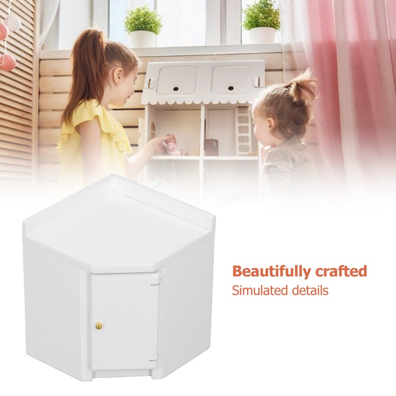 1:12 Dollhouse Corner Cabinet Decorative Robust Exquisite Craftsmanship Simulated Mini