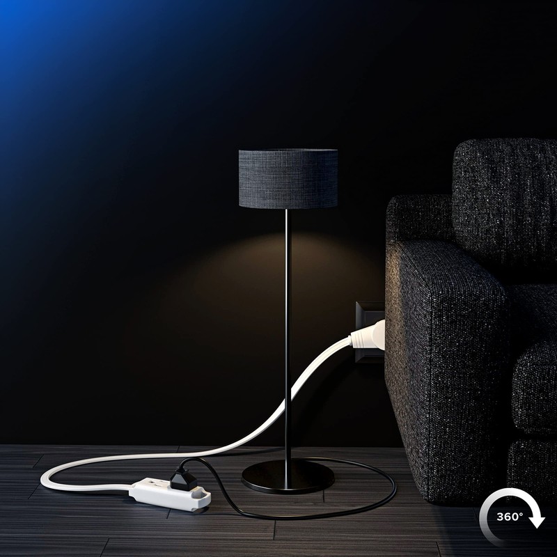 Maximm Cable 6 Ft 360° Rotating Flat Plug Extension Cord/Wire,