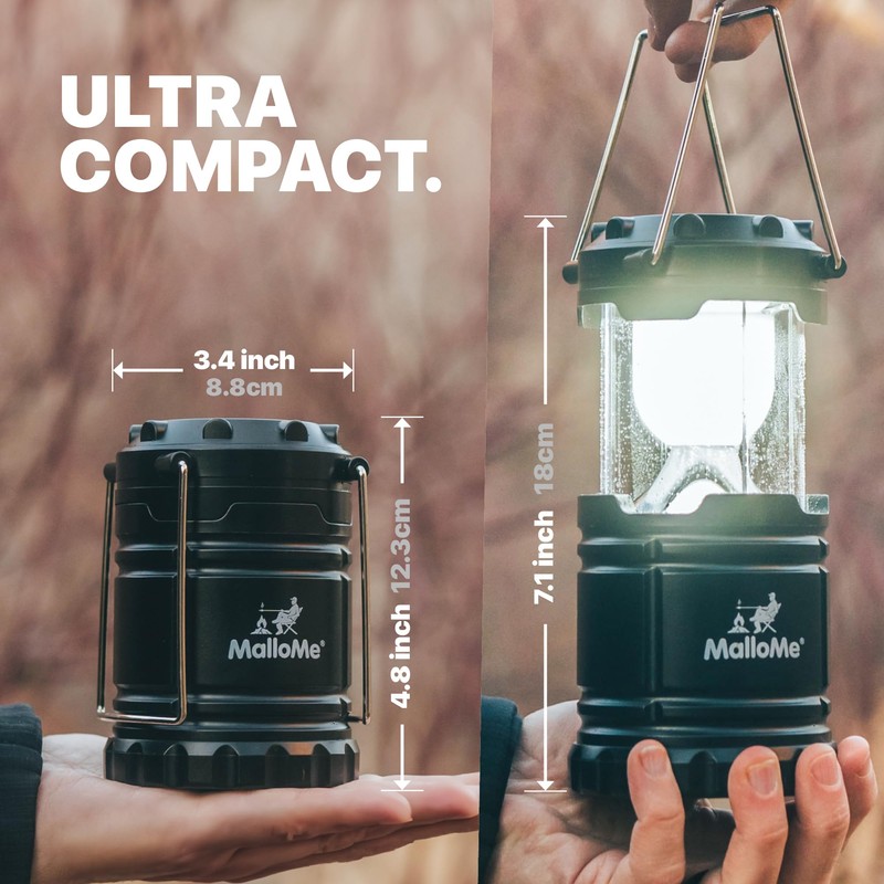 MalloMe Camping Lantern Green Blue 2 Pack Lanterns for Power