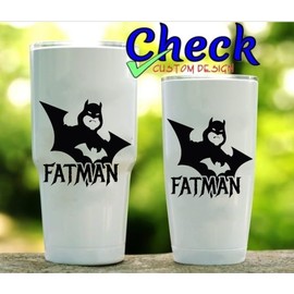 Fatman Decal - B*tman - Fat Guy - Chubby - Funny Sticker - Bumper Sticker | Multiple Colors and Sizes | Vinyl Decal by Check Custom Design