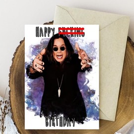 Ozzy Osbourne, Funny Rock Star Birthday Card | Hilarious Heavy Metal Greeting Card for Him or Her | Unique Birthday Card for Music Lovers, Friends, and Fans of Classic Rock