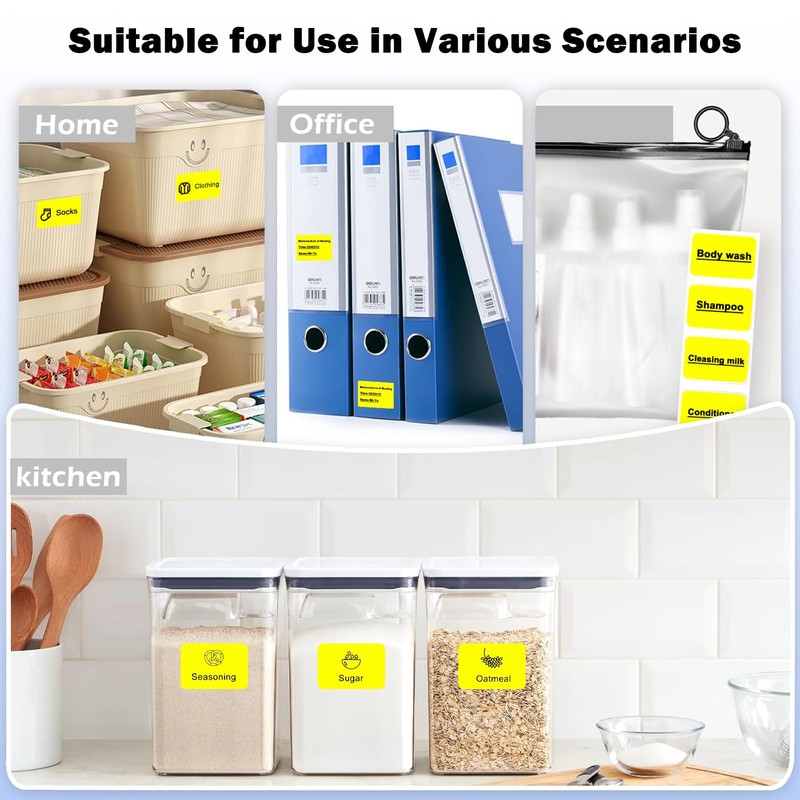 LENVII Yellow Thermal Labels 40 x 30 mm (1.57 x