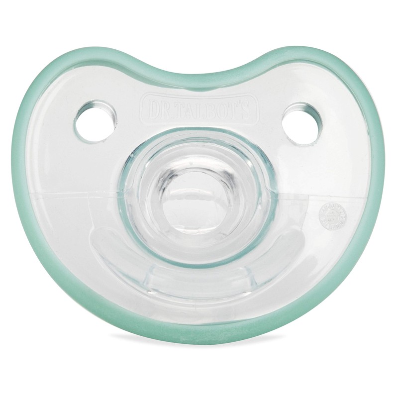 Dr. Talbot's Soft-Flex Orthodontic Pacifiers 0-6 Months, Aqua/White, 2 Pack