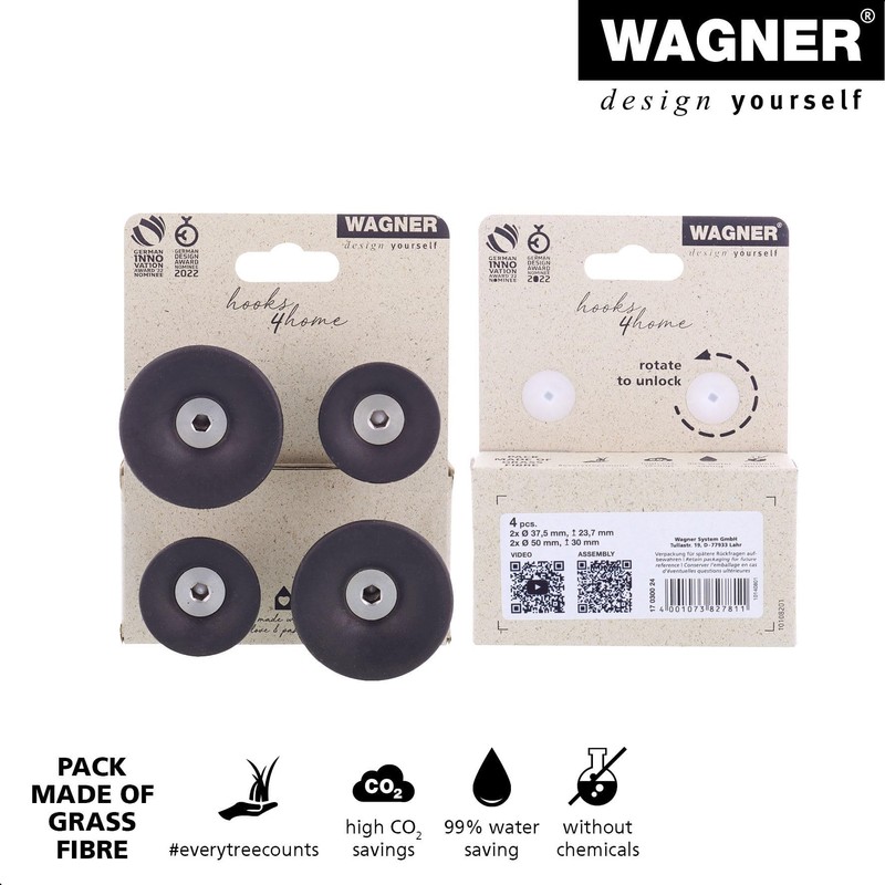WAGNER - hooks4home TULIP 17030024 Designer Wall Hooks Set of