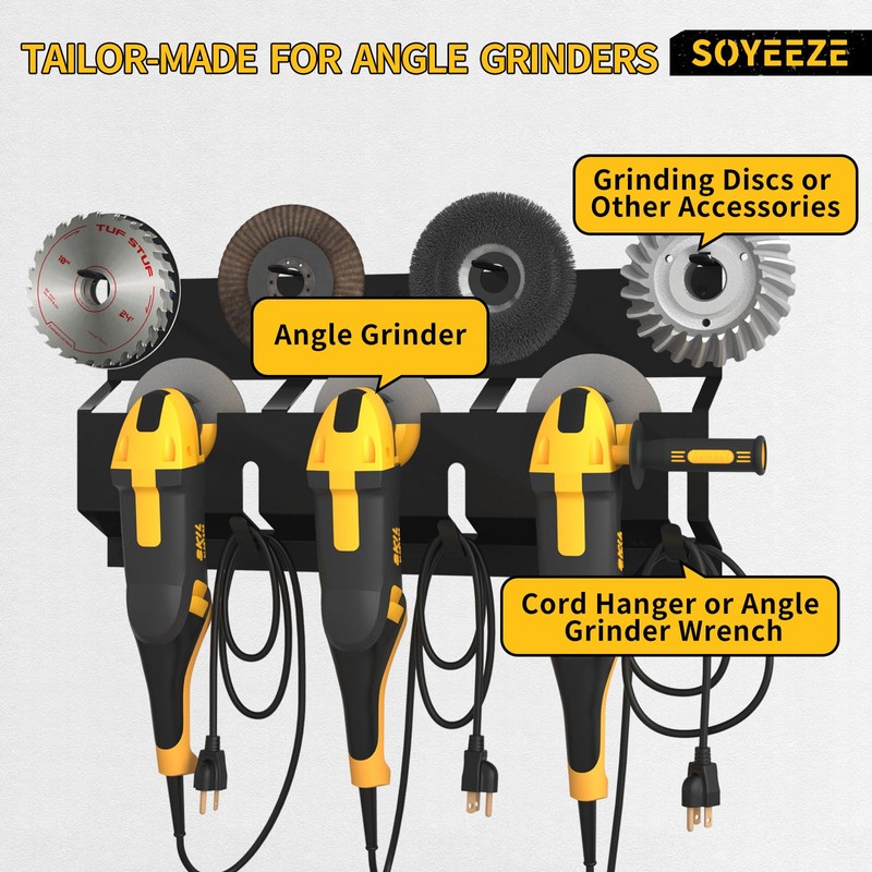 SOYEEZE Angle Grinder Holder, Angle Grinder Tool Stand for Milwaukee/Dewalt