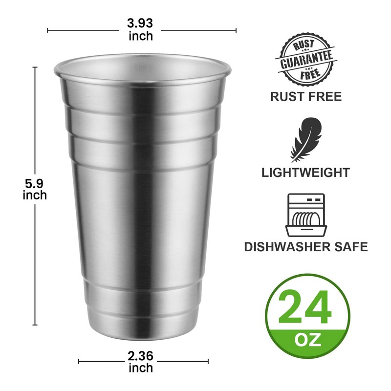 MEWAY Premium Stainless Steel Cups 24 oz Pint Cup Tumbler