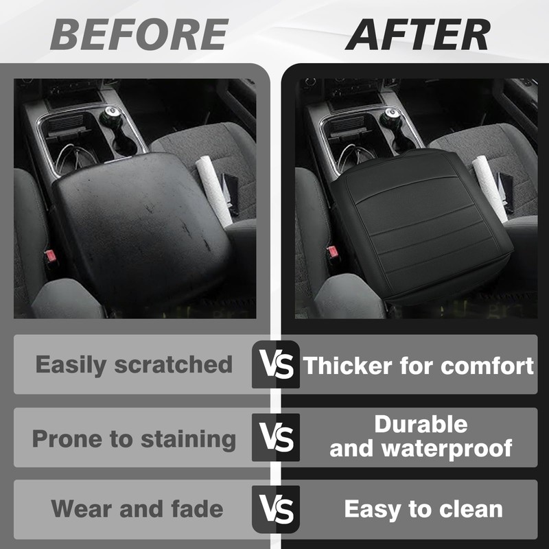 Muslogy Center Console Armrest Cover Compatible with Dodge Ram1500/2500/3500 2013-2018