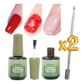 Kit Remover Magic Jr Empujador Retiro De Uñas Acrílicas Gel                                                                                           