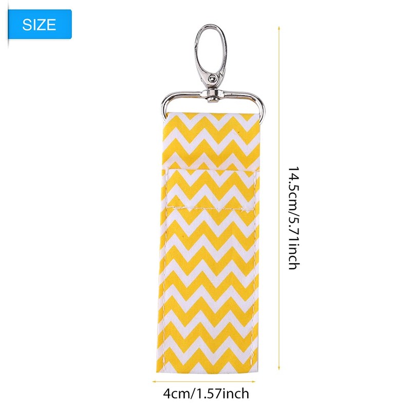 ANKROYU 6Color Lipstick Holder Keychain, Wave Pattern Lip Balm Chapstick