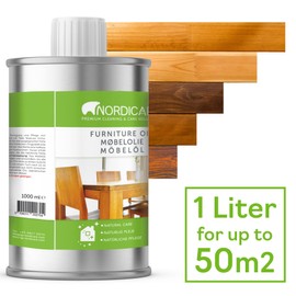 Nordicare Wood Oil Colorless - Premium Walnut Oil, Teak Oil, Wood Oil Furniture for Oak, Beech, Teak, Walnut, Pine, Larch - Natural Furniture Wood Oil - Made in Denmark - for Indoor Use (84.5 oz)