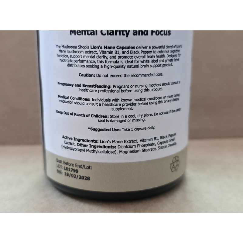 Lion’s Mane Capsules 200mg (10:1 Extract) – 120 Capsules (4