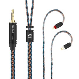 Yinyoo KBEAR 2 Metre Replacement Headphone Cable for KBEAR INK/INK MK2/Qinglong/TRI Starsea/star river/i3 Pro/HBB KAI/KZ ZS10/ZST/ZST X/AS06/AS10/ES4/EDX IEMs (0.78 mm 2 PIN, 3.5 mm, Brown/Blue)