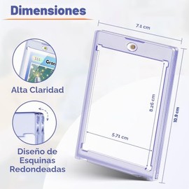 Portatarjetas magnéticas de 50 unidades para tarjetas comerciales, protectores de tarjetas acrílicas de 35 pt, estuche de exhibición para tarjetas dep