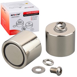 MUTUACTOR Powerful Neodymium Magnets,2Pack Magnetic Mount Heavy Duty Magnets Column Shape M6 Female Threaded,D1.18x0.98” Anti-Broken Rare Earth Magnets for Instruments Engineering Mechanization