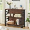 HOMBAZAAR 3-Tier Small Bookshelf, 35.4 Inch Short Book Shelf with