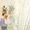 MIULEE Lace Curtains 63 inch Length, Embroidered Semi Sheer Curtains