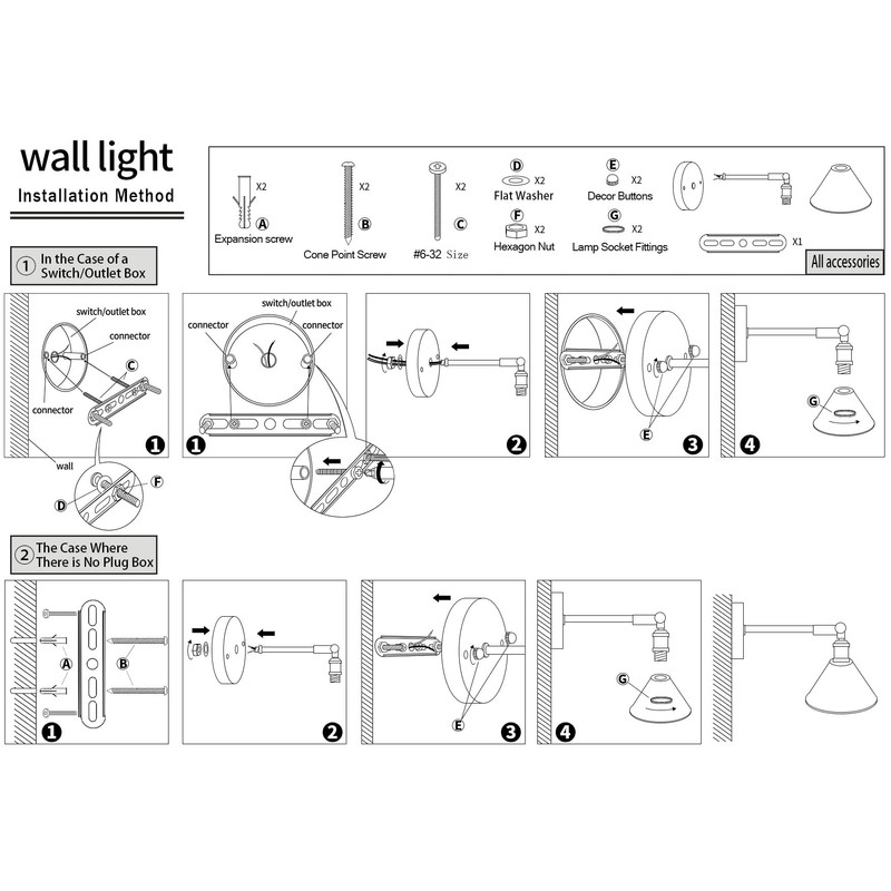 Shenmoyl Vintage Wall Sconces Set of 2 with Transparent Tulip