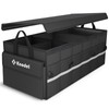 K KNODEL Car Trunk Organizer with Lid, 3 Compartments Collapsible