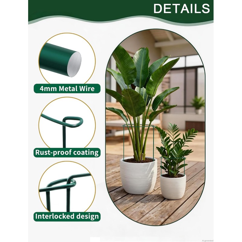 12 Pack Plant Support Stakes, 10" W x 16" H