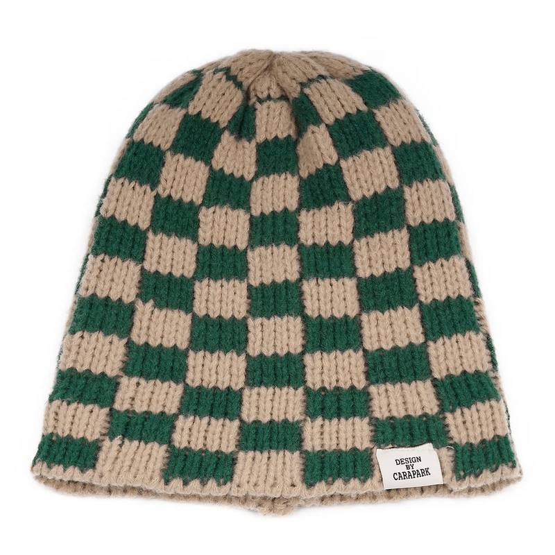Clakllie Winter Stocking Beanie Hat Foldable Knitted Hats Roll-up Edge