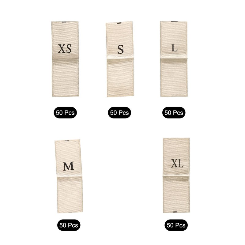 PATIKIL Clothing Size Labels, XS/S/M/L/XL Sizes Woven Sewing Clothes Label